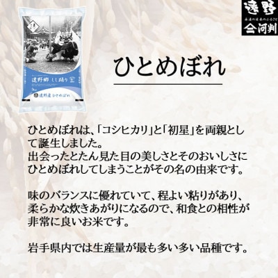 【令和7年産】ひとめぼれ(精米) 岩手県遠野市産 10kg 河判