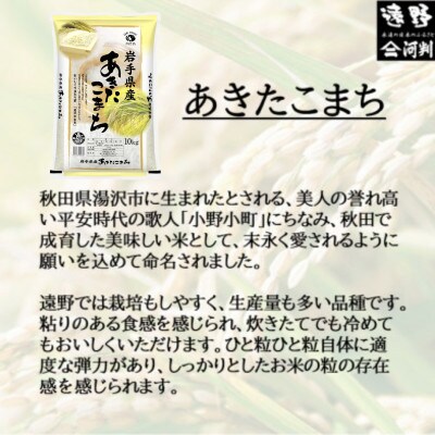 【毎月定期便】<無洗米>岩手県 遠野市産 あきたこまち 10kg 【 コメマルシェ 河判 】全12回