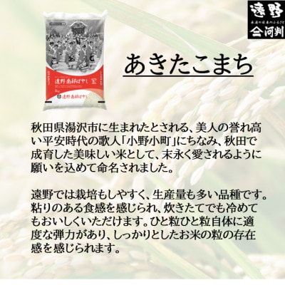 【毎月定期便】遠野産 あきたこまち 精米 5kg 河判全12回