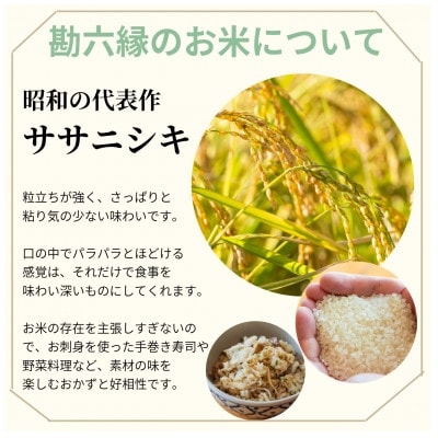 【毎月定期便】栽培期間中農薬不使用 ササニシキ 白米 5kg(岩手県遠野市産) 全6回
