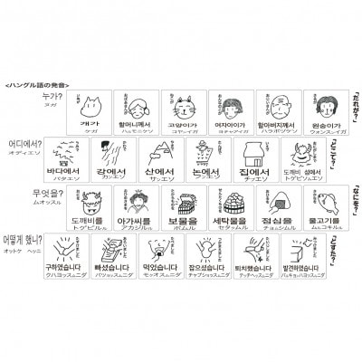 遠野の森の木の絵本 「 だれがどすた? ハングル 版 (日本語付き:女の子)」 もくもく絵本研究所