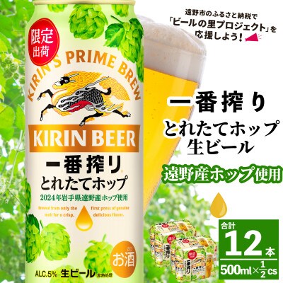 KIRIN 一番搾り とれたてホップ 生ビール 2024 500ml×12本 遠野産ホップ使用