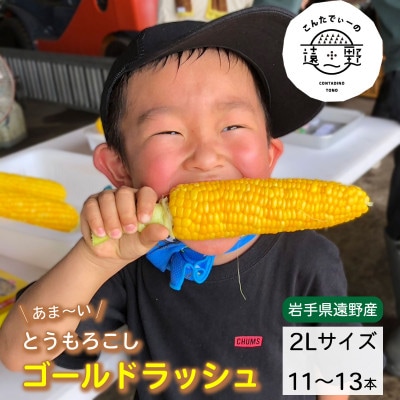 とうもろこし ゴールドラッシュ 約5kg 2L 11～13本 8月中旬より発送【こんたでぃーの遠野】