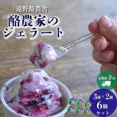 【毎月定期便】遠野酪農舎 ジェラート 130ml 6個 食べ比べ セット全3回