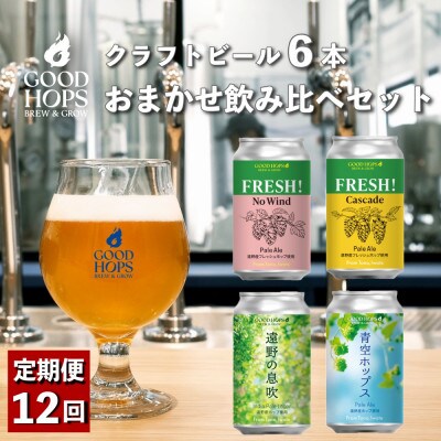 【毎月定期便】クラフトビール GOOD HOPS おまかせ 飲み比べ 6本セット全12回