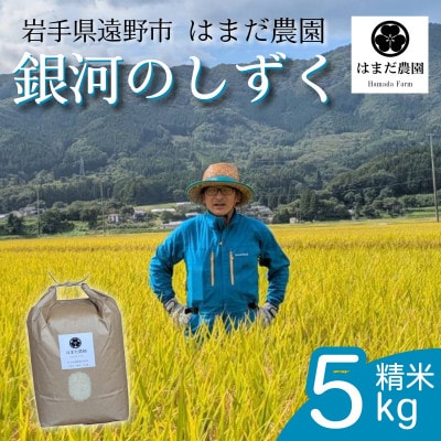 令和8年産 新米 銀河のしずく 5kg 岩手県 遠野産 農家直送 精米したてをお届け【はまだ農園】