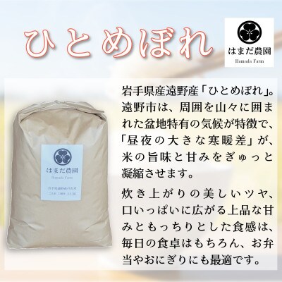 令和8年産 新米 ひとめぼれ 10kg 岩手県 遠野産 農家直送 精米したてをお届け【はまだ農園】