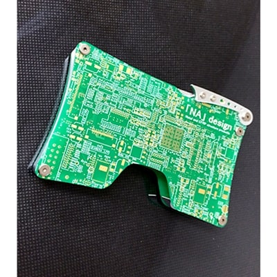 リアルな基板を使用したオリジナルカードケース「NA」design KIBAN CARD CASE・緑