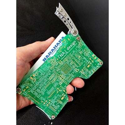 リアルな基板を使用したオリジナルカードケース「NA」design KIBAN CARD CASE・黒