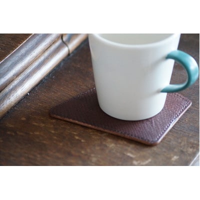 女川銀鮭レザーのコースター 3点セット(縹・深碧・錆)