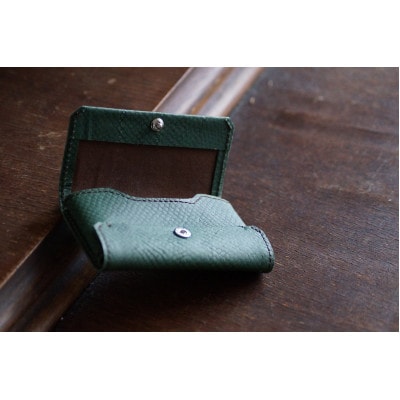 【Dear Fish】女川銀鮭レザー　カードケース(名刺入れ)/キーホルダーセット Color:深碧