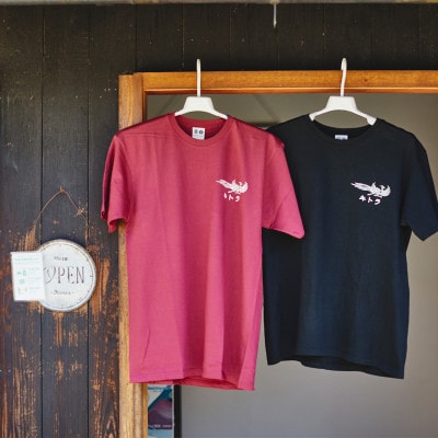 キトラ四神トートバッグ(黒)&Tシャツ(ワイン・Lサイズ)セット
