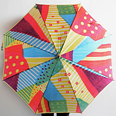 高級晴雨兼用傘「マルサンカクシカク」(赤)