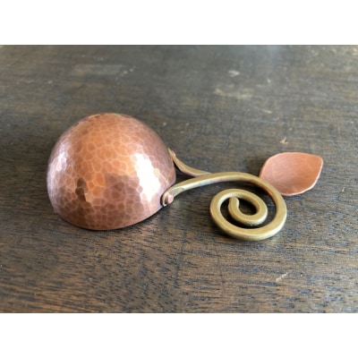 銅製  コーヒーメジャースプーン(丸型・葉)  【EE02】