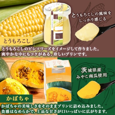 ゴールドぷりん & とうもろこしプリン & かぼちゃぷりん 各2個 計6個 ふじ屋 茨城県桜川市