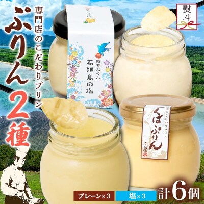 熨斗付き つくばぷりん プレーン & 三時茶ぷりん 塩 各3個 計6個 冷凍 ふじ屋 茨城県桜川市