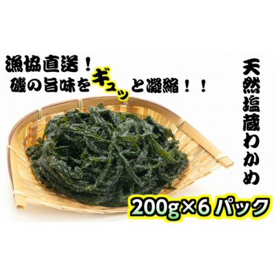 漁協厳選!天然塩蔵わかめ200g×6パック_1467R