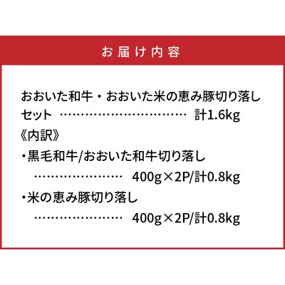 おおいた和牛&米の恵み豚W切り落しセット1.6kg_1214R