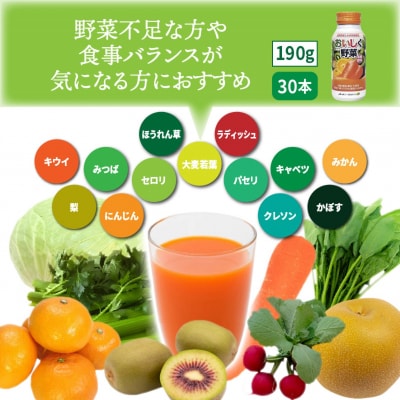 【無添加】おいしく野菜ジュース(190g×30本)砂糖不使用 食塩不使用_1532R