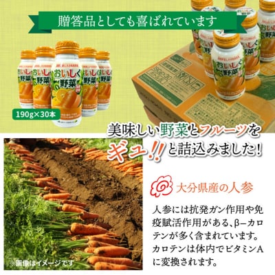 【無添加】おいしく野菜ジュース(190g×30本)砂糖不使用 食塩不使用_1532R