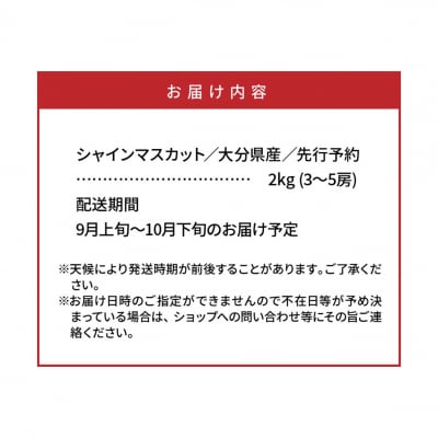 【先行受付】 おおいたの豊潤シャインマスカット約2kg 令和8年出荷分_1615R