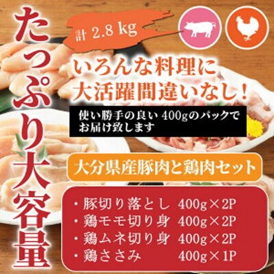 【9月30日受付終了】小分けで使いやすい!大分県産豚肉と鶏肉3種セット2.8kg_1830R