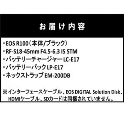 【Canon】キヤノン ミラーレスカメラ EOS R100 レンズキット 18-45mm_0032C
