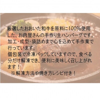 お肉屋さんの「おおいた和牛 生ハンバーグ」たっぷり1.6kg!(160g×10個)_2227R