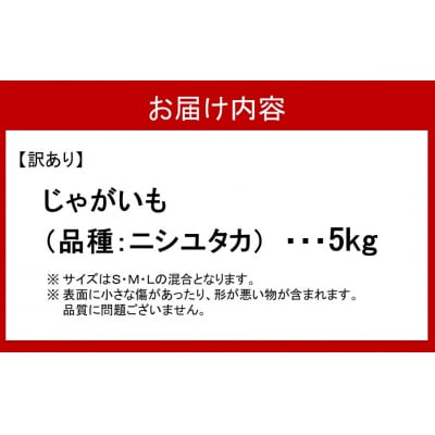 先行受付【訳あり】朝収穫してその日に発送!有機栽培じゃがいも5kg(品種:ニシユタカ)_2355R