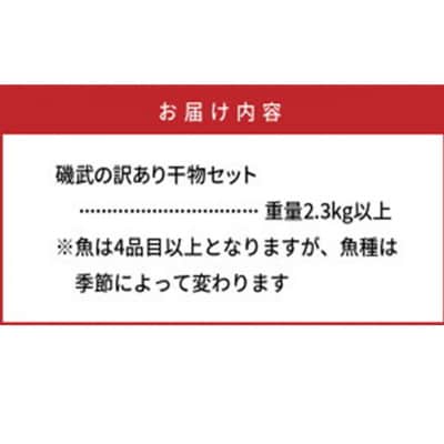 【父の日ギフト】良漁2.3kg!磯武さんの訳あり干物_2410R