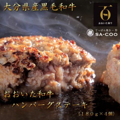 黒毛和牛100%! おおいた和牛ハンバーグステーキ 180g×4枚(計720g)_2479R
