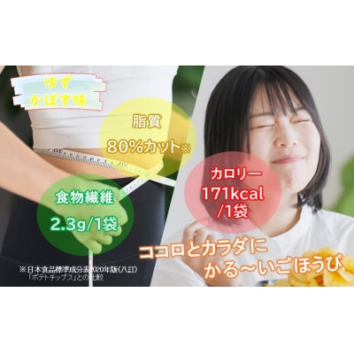 食感もカロリーもサクッと軽い! スマートクリスプ12袋 ゆずかぼす味_2465R