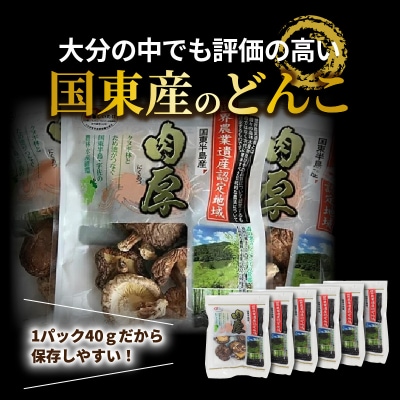 国東産の肉厚干し椎茸(冬菇 どんこ)40g×6袋(チャック付き)_29058A