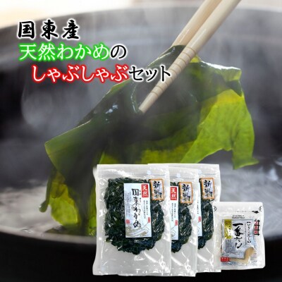国東天然わかめのしゃぶしゃぶセット(湯通し塩蔵わかめ360g 厳選出汁パック付き)_2551R