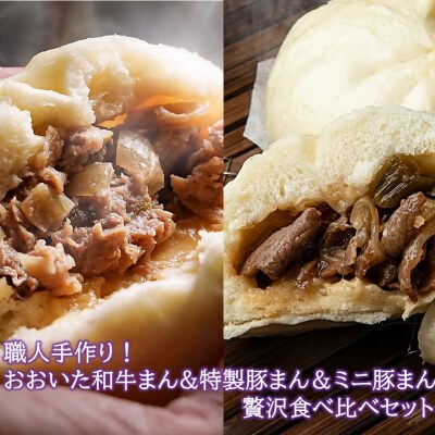 職人手作りの「おおいた和牛まん&特製豚まん&ミニ豚まん 贅沢食べ比べセット」_2564R