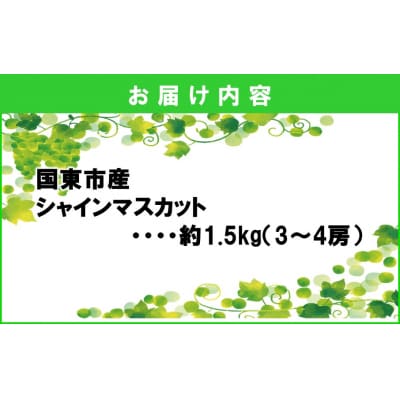 SUNマルシェの直送新鮮フルーツ / シャインマスカット 約1.5kg (3～4房)_2618R