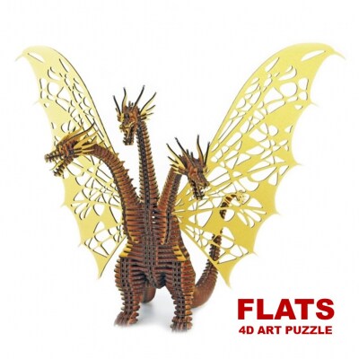 段ボール製組立キット 【キングギドラ(ゴールド)】 1体分_2620R