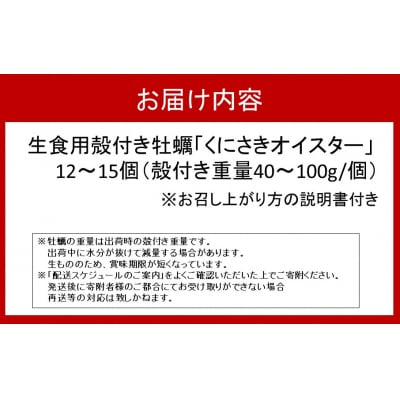 生食用殻付き牡蠣「くにさきオイスター」12～15個(殻付き重量40～100g/個)_2112R
