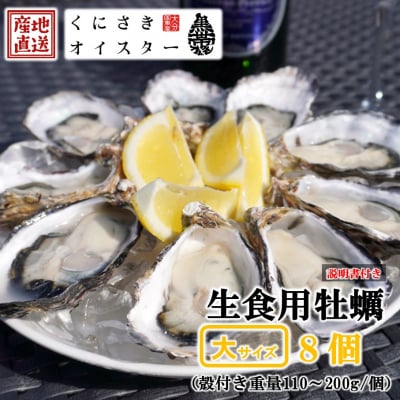 牡蠣 生食用 くにさきオイスター 大サイズ8個(殻付き重量110～200g/個)_2360R