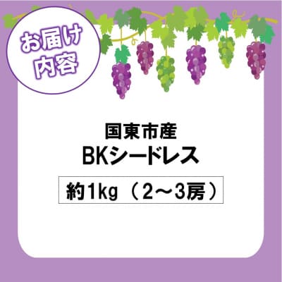【令和8年発送】農家直送! 新鮮! 朝づみぶどう BKシードレス 1kg_2657R-1