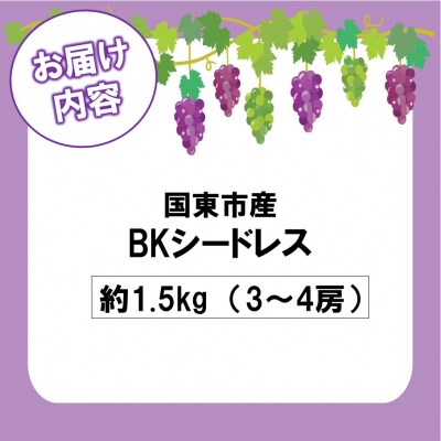 【令和8年発送】農家直送! 新鮮! 朝づみぶどう BKシードレス 1.5kg_2657R-2