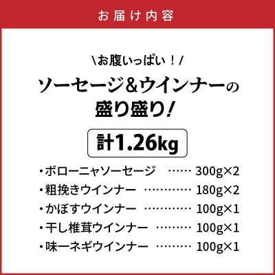 お腹いっぱいソーセージ&ウインナー 5種 1.26kg_29199A-2