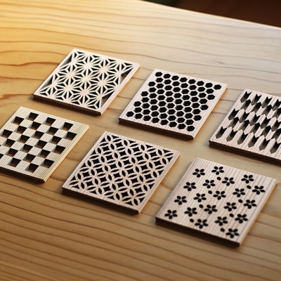 文様割箸・文様コースター6種セット