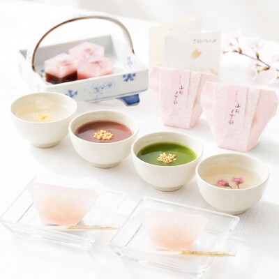 吉野の和スイーツセットB-2(山桜ようかん・山桜くず餅・吉野葛湯)