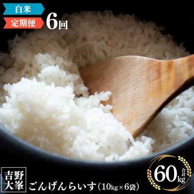 【定期便】ひのひかり 奈良のお米のお届け便　10kg×半年分(6回)