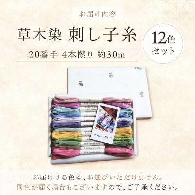 【全6回定期便】草木染刺し子糸20番手 4本撚り 約30mおまかせ12色セット 