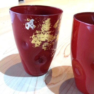 フリーカップL　2個セット　古代金箔本朱