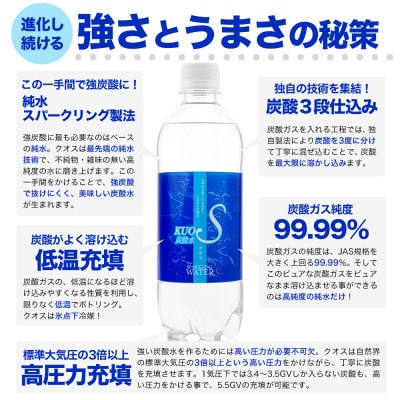 強炭酸水KUOS プレーン 500ml×24本 クオス(日田市)