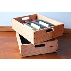 カラマツBOX 2個セット (ワイン収納箱)
