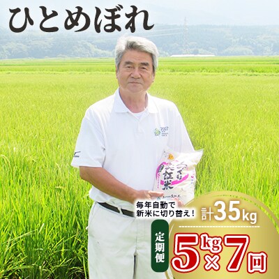 定期便 5kg×7ヶ月 大粒で低タンパクなひとめぼれ 土づくり実証米[No.5685-2073]